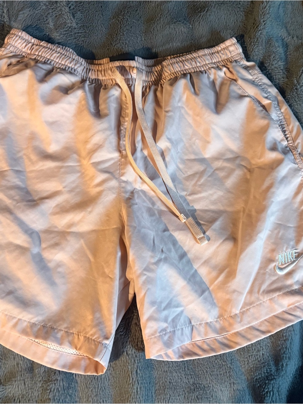 Nike Men’s Pale Pink Athletic Shorts with Drawstring